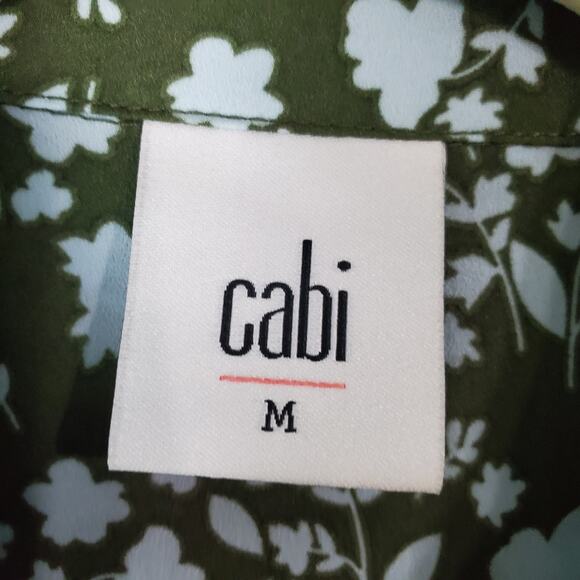 Cabi Womens Keepsake Blouse Sage Green Blue Floral Sleeveless Top Size Medium - Picture 3 of 6